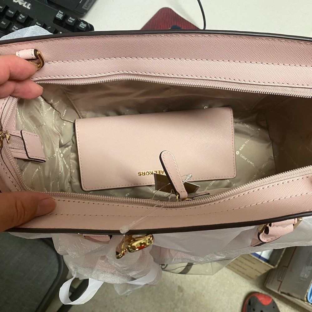 MICHAEL KORS SELMA MD LEATHER SATCHEL BAG+WALLET - Picture 4 of 8